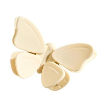 Imagem de SiaBiced Clipes de saco de borboleta fofos, clipes de vedação de saco, ornamento, decoração, de salgadinhos, clipe de lanche engraçado para casa, restaurante, Bege