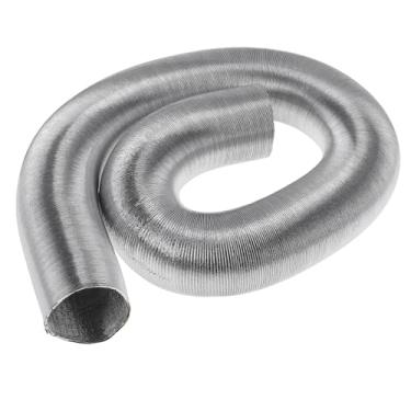 Imagem de VekAuto Tubo de duto de aquecedor de carro de 60 mm de diâmetro 200 cm, tubo de alumínio, mangueira de duto de ar quente para aquecedor a diesel, tom prateado