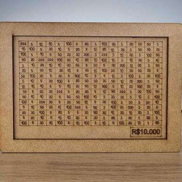 Imagem de Cofre Desafio 10mil 5mil 1mil, Caixa Dinheiro De Madeira Escolha seu Objetivo(10.000 (10K))