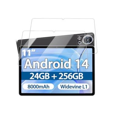 Imagem de Protetor de tela para tablet SKYEGG K15 Android 14 de 11 polegadas, película de vidro temperado 9H antiarranhões fácil de instalar, sem bolhas, pacote com 2