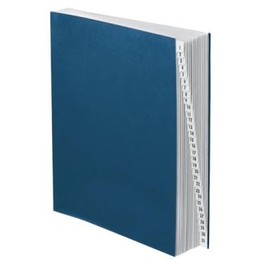 Imagem de Pendaflex PFXDDF4OX Arquivo de mesa expansível revestido de acrílico, indexação 1-31/30 divisórias, carta, azul-marinho (DDF4-OX)