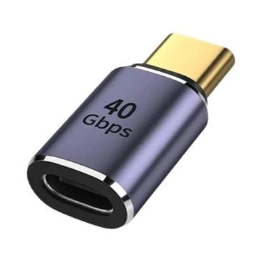 Imagem de Adaptador Mini USB C De Ângulo Reto 40Gbps Thunderbolt3 USB C Para Tip