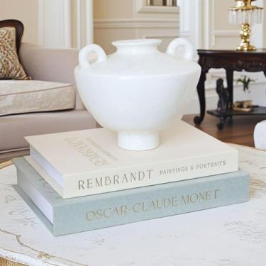 Imagem de Conjunto de 2 caixas de livros decorativas, mesa de café, livros decorativos para decoração de casa, livro falso de linho para decoração de mesa de casa, caixa de armazenamento de livros, estante de