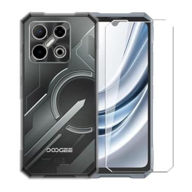 Imagem de WDMYLFTW Capa para Doogee Blade GT Pro + película protetora de tela de vidro temperado - Capa protetora de TPU (transparente) de silicone transparente e flexível à prova de choque (transparente)