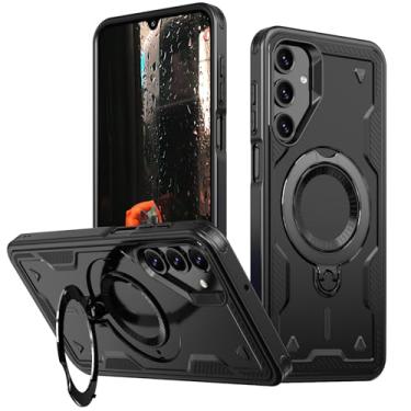 Imagem de SORAKA Capa para Samsung Galaxy A15 5G com suporte,compatível com MagSafe,Capa Samsung Galaxy A15 com chapa de ferro Capa resistente que absorve choques Proteção contra quedas de nível militar