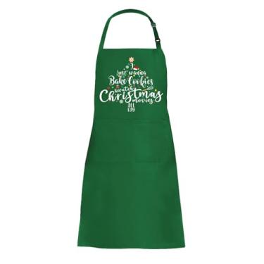 Imagem de Avental de Natal Saukore divertido para assar, avental de cozinha ajustável e masculino com 2 bolsos grandes e lindos aventais de Natal para cozinhar