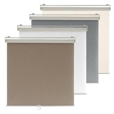 Imagem de Ajadeblind Persianas blackout sem fio com tecido jacquard e estilo de linho, persianas térmicas e com bloqueio de UV para casa, escritório, quarto (cáqui de linho, 76 cm x 183 cm)