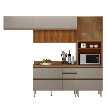 Imagem de Cozinha Modulada Proença 4 Peças com Aéreo 120cm Ripado - Demartêz, No