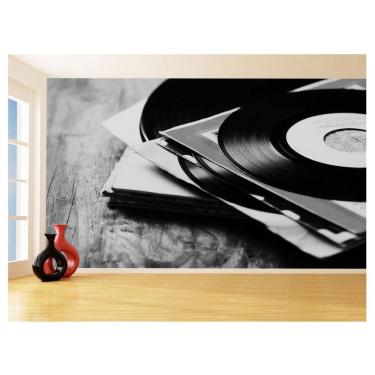 Imagem de Papel De Parede 3D Musica Vinil Antigos Retrô 3,5M Mus64