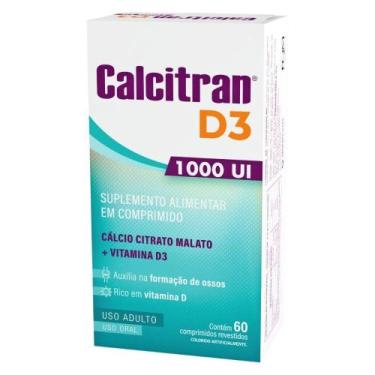 Imagem de Calcitran D3 1.000UI 60 Comprimidos - Cálcio Citrato Malato com Vitami