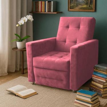Imagem de Poltrona do Papai Reclinável Roma - Silverio Decor, Rosa