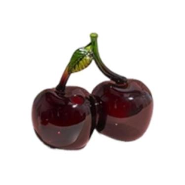 Imagem de IEUDNS Vaso de flores, difusor de vidro vazio, decoração de garrafa, vaso decorativo de frutas, hidropônico para plantas, flores secas, inauguração de casa, Cereja 11.5x7x13cm