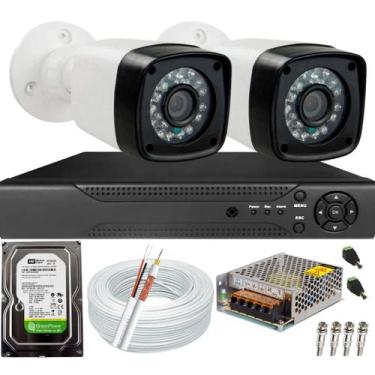 Imagem de Kit Cftv 2 Câmeras Segurança 1080p 20m Dvr Full Hd 4 Canais - Protec