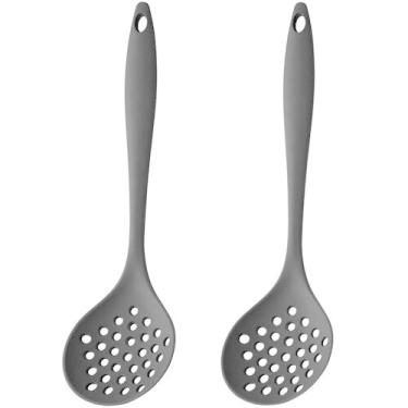 Imagem de Escumadeira De Silicone Preta Grande Kit 02 Un - Art House