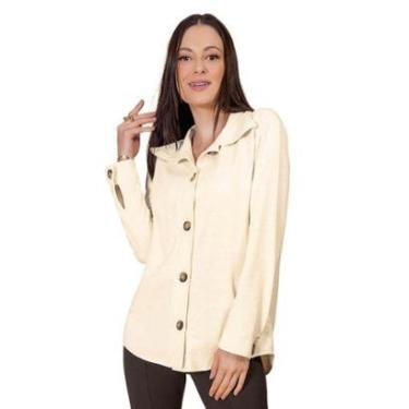 Imagem de Casaco Feminino Botão Linho Casual-Feminino