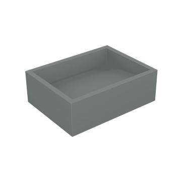 Imagem de Cuba De Apoio Banheiro Quartzo Pedra 40x30cm Chumbo Fosco