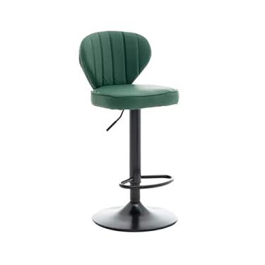 Imagem de GRFIT Cadeira de bar moderna e moderna cadeira de bar giratória e elevatória leve encosto de luxo banco alto bar café ilha cadeira de mesa bancos de bar ajustáveis (cor: B)
