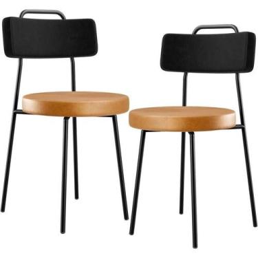 Imagem de Kit 02 Cadeiras Decorativas Estofada Para Sala Jantar Barcelona L02 ma