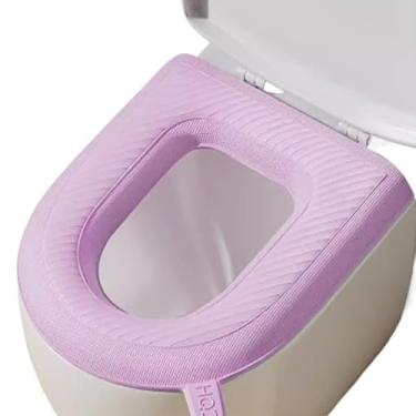Imagem de Capa Proteção Assento SanitáRio à Prova D'áGua com Espuma, Serve Na Maioria Dos Tamanhos de Tampas de Vaso SanitáRio para Banheiro(Lilas)