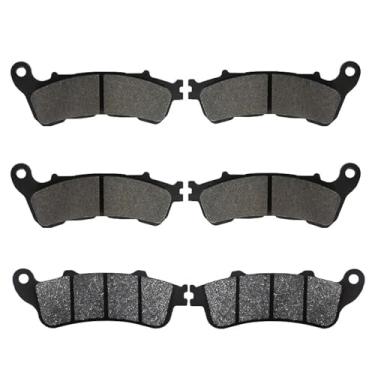 Imagem de GRJQRKHZ Pastilhas de freio de motocicleta para pastilhas de freio dianteiras e traseiras H&onda XL1000 VA4 VA5 VA6 2004-2011