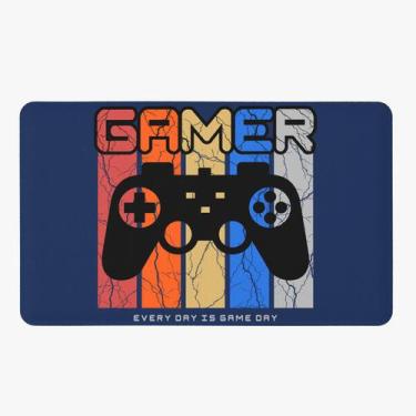 Imagem de Tapete Para Quarto Infantil Estampado Gamer Day 60cm x 40cm Base Antid