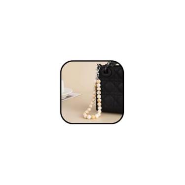 Imagem de Porta-chaves de cristal, berloques, bolsa de cristal, berloques para bolsas, berloques com contas, chaveiros boêmios, miçangas, acessórios para bolsas, Branco, G
