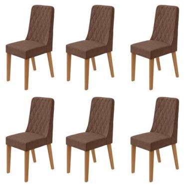 Imagem de Kit com 6 Cadeiras para Sala de Jantar Estofadas Luar - Móveis Lopas