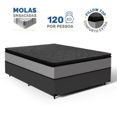 Imagem de Cama Box com Colchão de Molas Ensacadas Pillow Top UmaFlex Vitta Casal