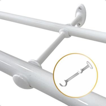 Imagem de KIt Suporte Duplo Base Alongado 19.28 mm Varão Simples Cortina Cor Alu