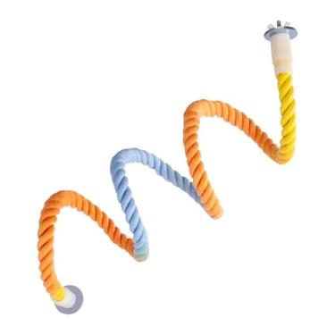 Imagem de Fenteer Poleiro de corda para pássaros, suporte de escalada flexível resistente a mordidas, brinquedo para papagaios, calopsitas, periquitos e gaiola de, 100cm
