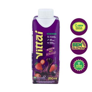 Imagem de Smoothie Vittaí Açaí Sabor Morango 250ml Sem lactose, Sem glúten e 0 a