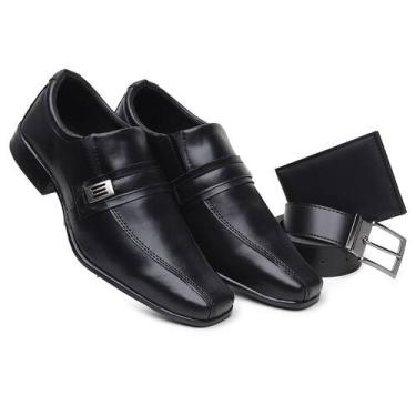 Imagem de Kit Social Sapato Preto West Line Carteira + Cinto - WEST BOOTS, Preto
