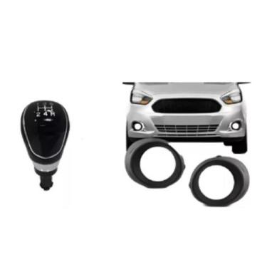 Imagem de Moldura Milha + Manopla Câmbio Ka Hatch Sedan 2015 A 2018 - MUTKIT