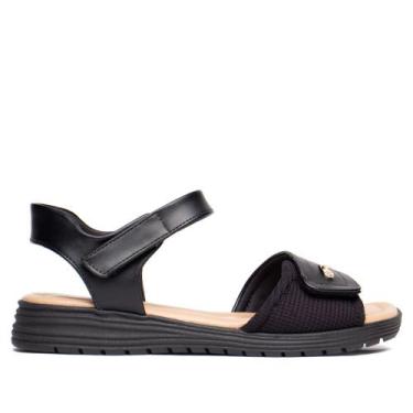 Imagem de Sandália Feminina Comfortflex Conforto Anatômico Preto, Preto, 36