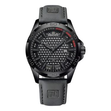 Imagem de Relógio masculino Naviforce 8023 Cinza Couro