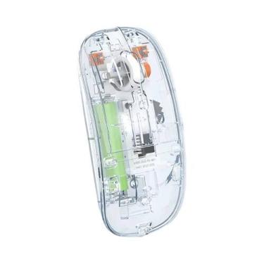 Imagem de Mouse Sem Fio Transparente Dual Bluetooth 5.0 2.4G Tri-Modo 2400DPI Si