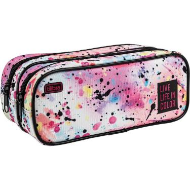 Imagem de ESTOJO DUPLO ACADEMIE SPLASHES BRANCO TILIBRA