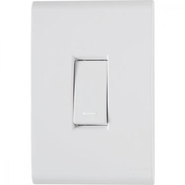 Imagem de Conjunto 4x2 com 1 Interruptor Simples Tramontina Liz 10 A 250 V Branco