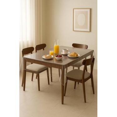 Imagem de Toalha De Mesa Plástica PVC Grosso Resistente Fácil De Limpar Capa Pro