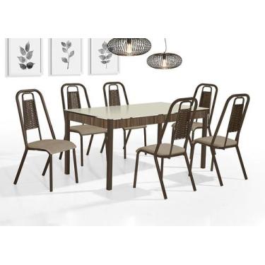 Imagem de Conjunto mesa atuale dc 1,47x0,80 vd serig-6 cad.star junco dc -bc-80 