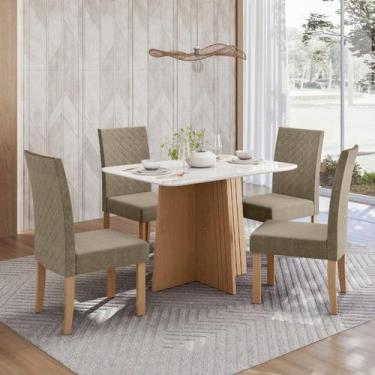 Imagem de Conjunto Sala Jantar Isa 90cm Vidro 4 Cadeiras Elegance - Sonetto Móve