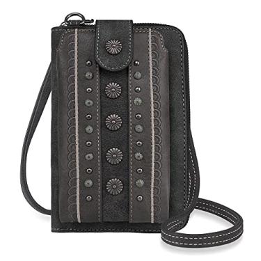 Imagem de Montana West Bolsas de celular pequenas transversais para mulheres Western CellPhone Wallet Bags, Preta 2012, Small