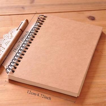 Imagem de 1pc Coil Book, Creative Vintage Kraft Paper, Simple Blank Graffiti Diary, Sketchbook (brown cover&white page)