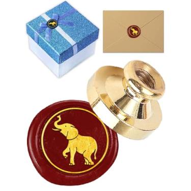 Imagem de 1 cabeça de selo de cera de bronze de elefante, carimbo de cera de vedação de animais vintage, sem alça, cabeça de latão de substituição para envelopes, convite de festa, casamento, cartão de Ação de