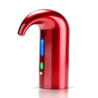 Imagem de Dispenser De Vinho Eletrico Aerador Decantador Automatico Bomba Inox Vermelha Garrafa Inteligente Premium Recarregavel