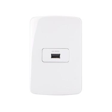 Imagem de Tomada Carregador Usb-a Margirius B3 2a 10w Com Placa 4x2 Branca