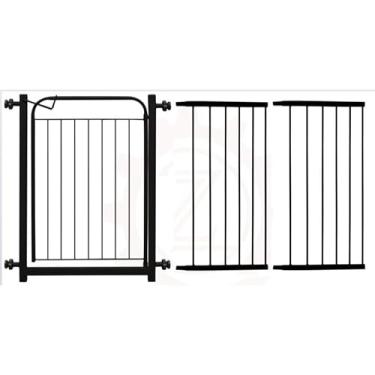 Imagem de Portão Pet Grade Para Cachorro Cercado De Proteção(Preto 78cm A 143cm)