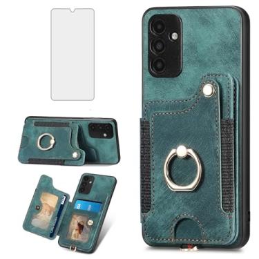 Imagem de Asuwish Capa de telefone para Samsung Galaxy A04S capa carteira com protetor de tela de vidro temperado e alça de pulso RFID suporte de cartão de crédito anel acessórios para celular AO4S A 04S