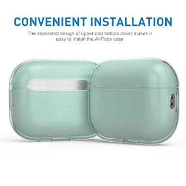 Imagem de Capa à prova de choque para Airpods Pro 2ª/1ª geração com trava e chaveiro compatível com Apple Airpods Pro 2 2023 cabo USB C 2022 Lightning Cable/Pro 2019 (verde claro)