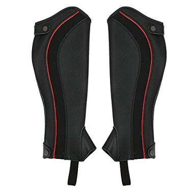Imagem de Polaina Equestre Profissional, Leggings de Couro Protetoras para Equitação, Dois Tamanhos Disponíveis, Ideal para Protetor de Equitação (M)